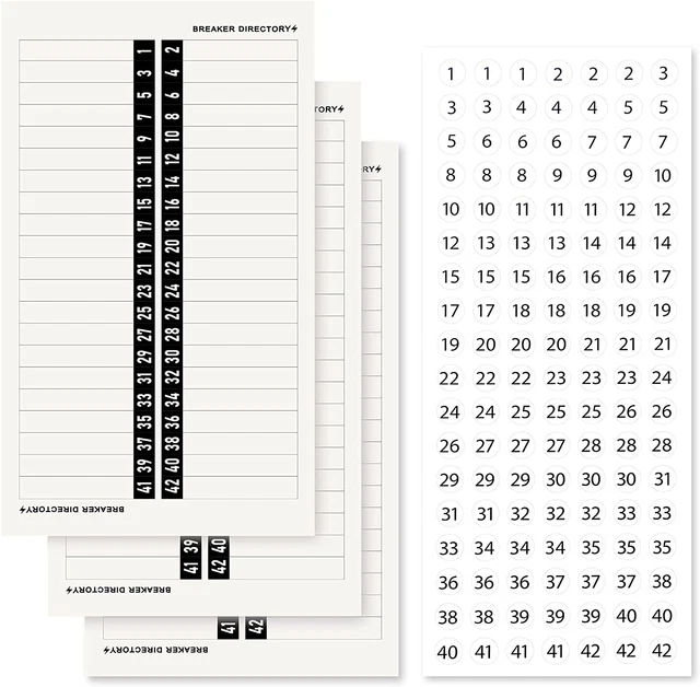 Breaker Panel Labels Electrical Electric Box Sticker Number Breaker Panel Labels