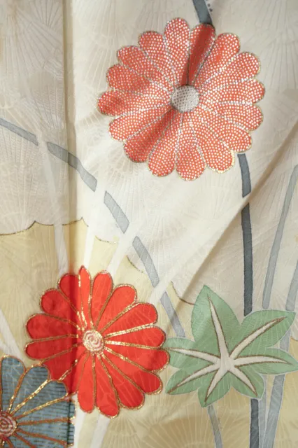 Dear Vanilla Japanese Silk Kimono Women's Robe Gown Authentic Japan Vintage Mint 10