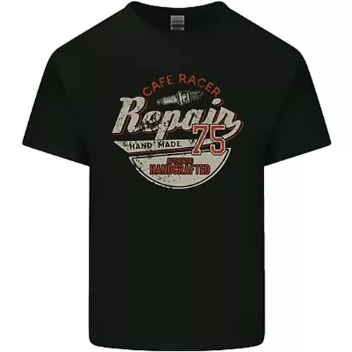 T-shirt top moto da uomo in cotone Cafe Racer Biker