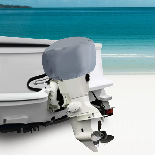420D Waterproof Heavy Duty Outboard Motor Cover Oxford Fabric Gray For 15-20HP