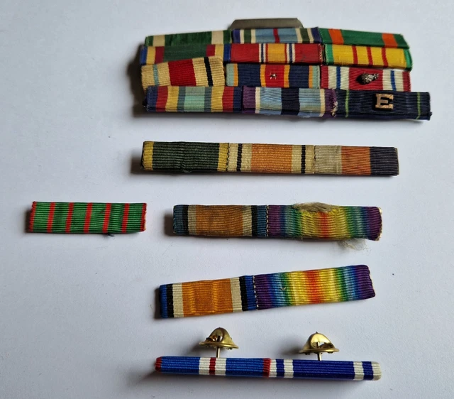 Vintage British Army Military Medal Bar Collection Mixed Medal Types 