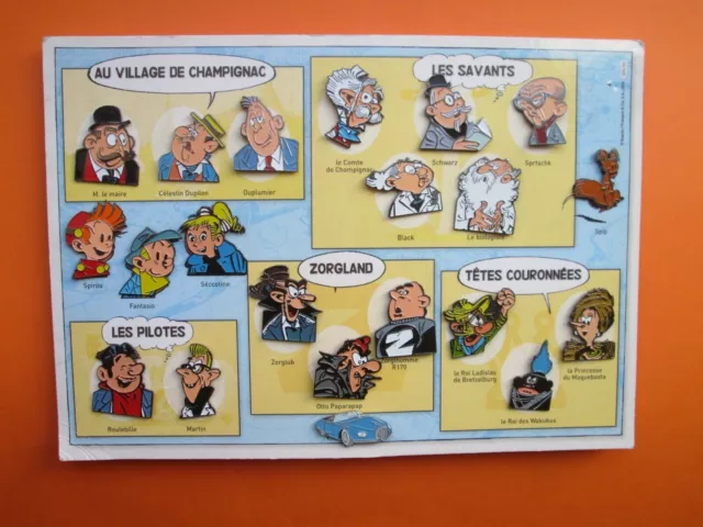 SPIROU ET FANTASIO voitures Atlas FRANQUIN planche complète 21 pin's SPIROU pin