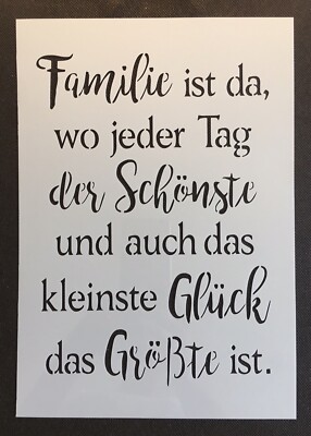 SHABBY CHIC 2XA4SCHABLONE Schild Glück Schmetterling Familie Spruch