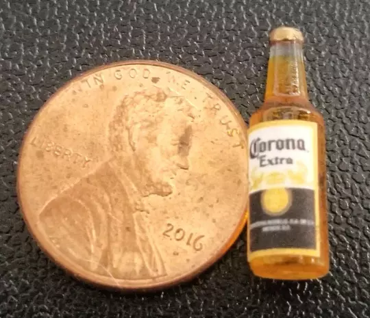 Dollhouse Miniature Bottle of Corona Extra Beer / Cerveza- 1:12 Scale