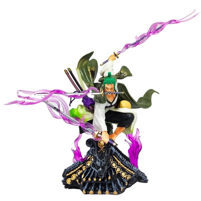 Figurine One Piece Roronoa Zoro Socle LED avec télécommande 15 cm
