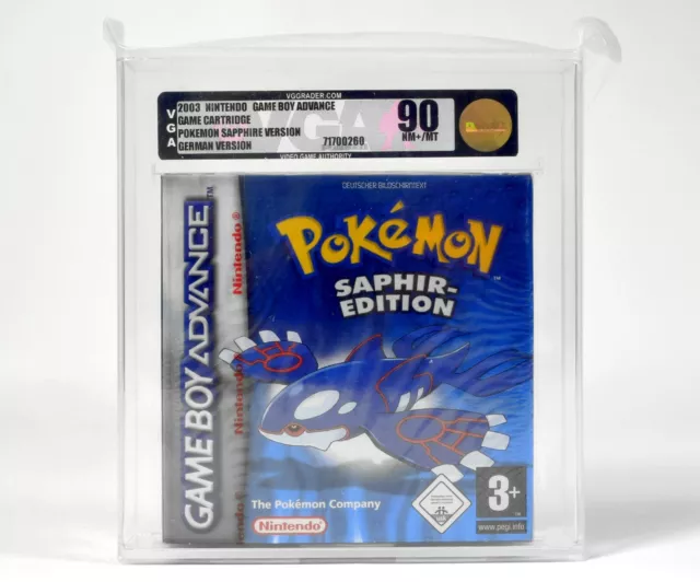 Nintendo Game Boy Advance,Pokémon Saphir Edition,Red Strip,VGA Gold 90 NM+/MT