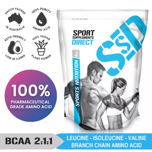 1Kg Pure Bcaa 2:1:1 Instantised Powder - Premium Product - Unflavoured & Pure