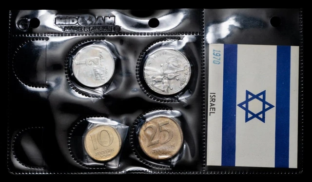 1970. Israel. 10 & 25 Agorot. ½ & 1 Lira. Set of 4. Aluminum-Bronze & Copper. 1970. Israel. 10 & 25 Agorot. ½ & 1 Lira. Set of 4. Aluminum-Bronze & Copper.