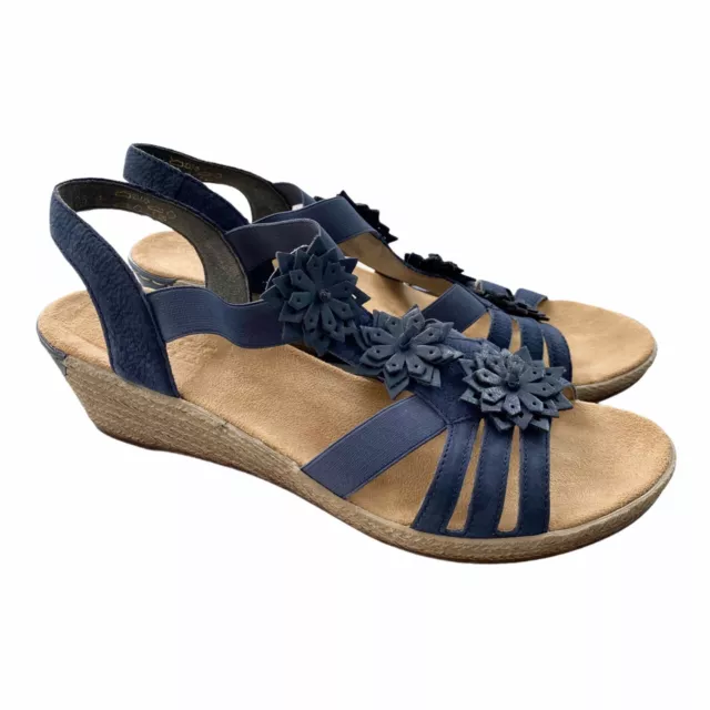 Rieker navy on sale wedge sandals