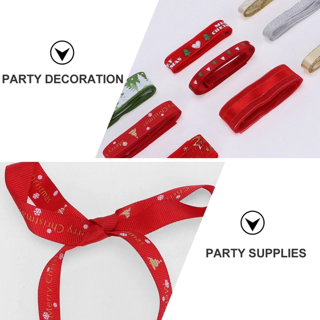 9Pcs Schneeflocke Band DIY Geschenk Wrap Bänder Weihnachten Kranz Bogen 4