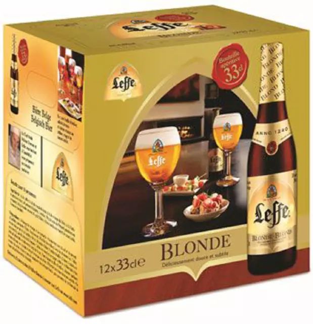 Leffe Blond belgisches Bier 12 x 0,33 Ltr. 6,6% Alkohol