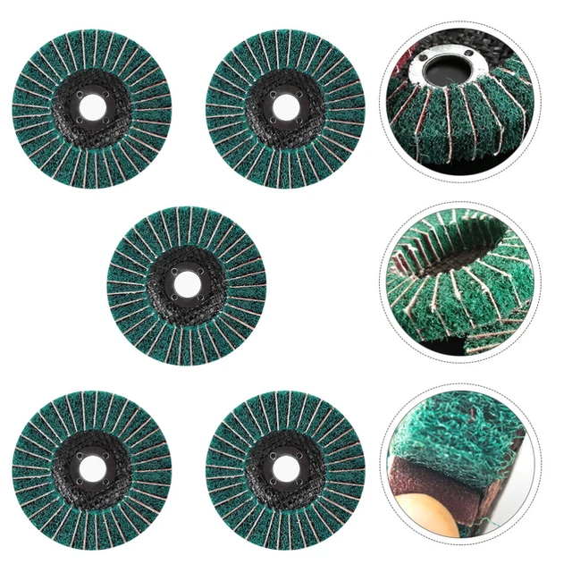 5 PIEZAS amoladora angular de rueda de pulido de nailon con solapa de fibra
