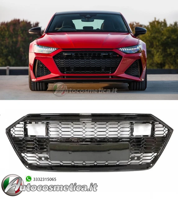 Mascherina griglia calandra nido d'ape nera lucida per Audi A7 4K 2018+
