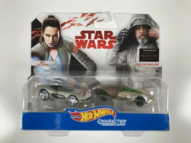 Star Wars Hot Wheels Rey & Luke Skywalker Die-Cast Cars 1:64 Collectible (2017)
