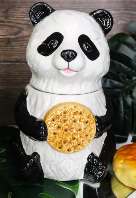 Ebros The Kung Fu Dragon Warrior Giant Panda Ceramic Cookie Jar 9.5"Tall