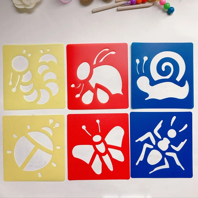 Kit 8 Pochoirs Dessin Pour Enfants - Cycle De Vie Des Animaux - Jouet Éducatif Peinture - Stimule Imagination Et Motricité