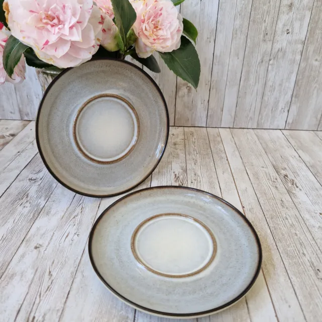 Set of 2 Vintage Denby Stoneware 'Studio' Replacement Saucers Plates 17cm 6.5"