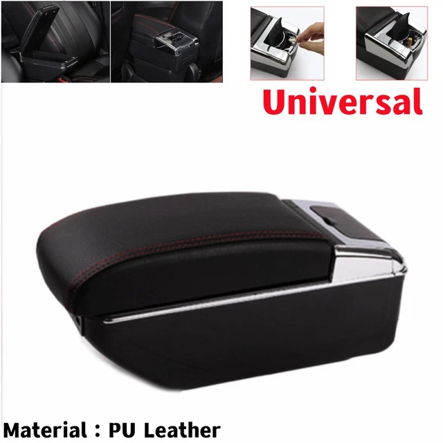 US Universal Car Central Console Container Armrest Box PU Leather Storage Part×1