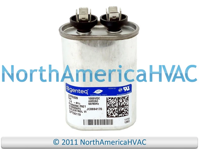 Replacement Dual Capacitor For GE Genteq 97F9897 - 60/5 MFD 370/440V, HVAC Part