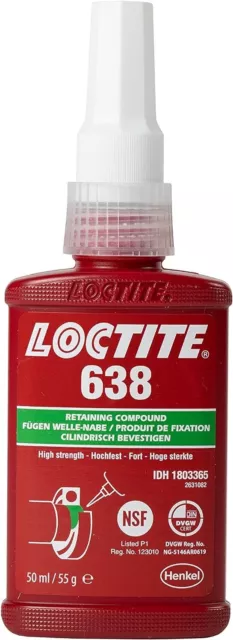 Loctite 638 50ml Hochfester Kleber für Welle-Nabe-Verbindungen Metallkleber