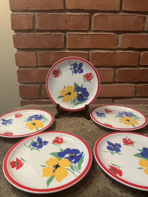 Set Of 5 Harmony Block Vista Alegre Salad Plate 8"