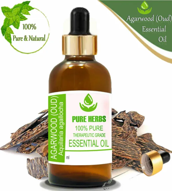 Pure herbs Madera Agar Oud 100% Aquilaria Agallocha Aceites Esenciales 15ML