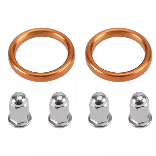 2 Exhaust Gaskets & 4 Cap Nut For Honda CB/CL160/175/200 XL/XR250/350/500/600 US