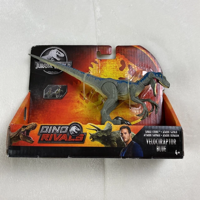 Jurassic World Savage Strike Velociraptor Blue Jumping Dinosaur Dino Rivals