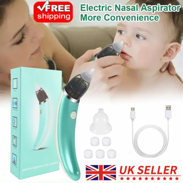 Electric Baby Silicone Nasal Aspirator Vacuum Sucker Nose Mucus Snot Cleaner New