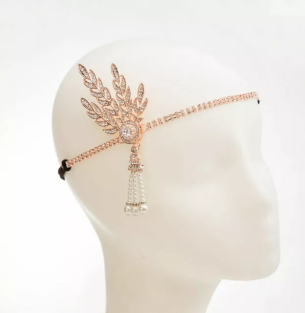 1920s Flapper Great Gatsby Headband Charleston Pearl Party Bridal Lady Headpiece