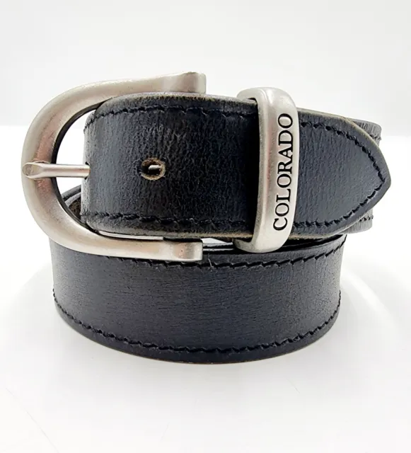 Colorado Stitched Leather Black belt Size Large 36"