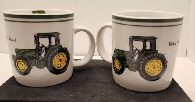 JOHN DEERE Coffee Cup 16 oz Gibson Nothing Runs Like A Deere Tractor Set of 2