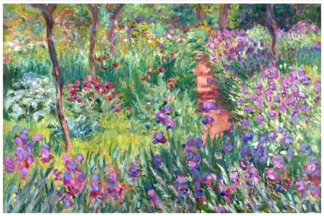 Garden at Giverny by Claude Monet Impressionism Art Wall Poster - POSTER 20x30