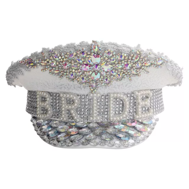 Womens Cap Glitter Bride Hat Wedding Captain Hat Carnivals Shiny Cap Fashion