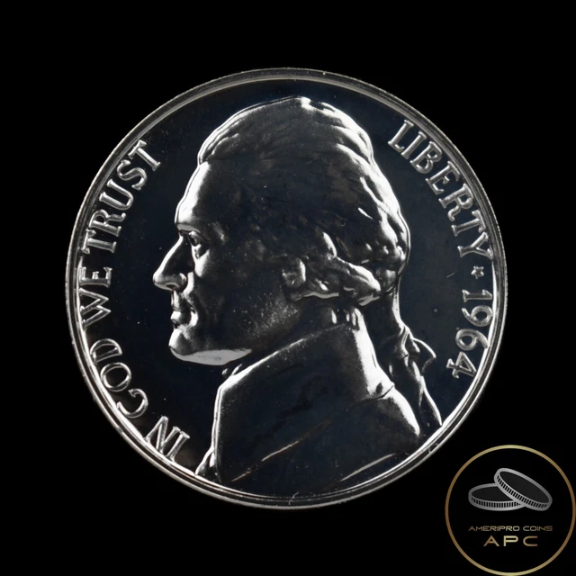 1964 Jefferson Nickel High Grade PROOF from Mint Set++ DDR "O" in Monticello!!