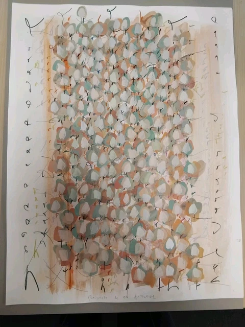 Technique Mixte Sur Papier Steinbach De Jan Cobbaert – Composition Aux Personnes Vers 1975