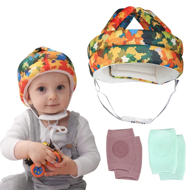 Casco de seguridad para bebé bebé niño pequeño transpirable y ajustable cojín parachoques para la cabeza