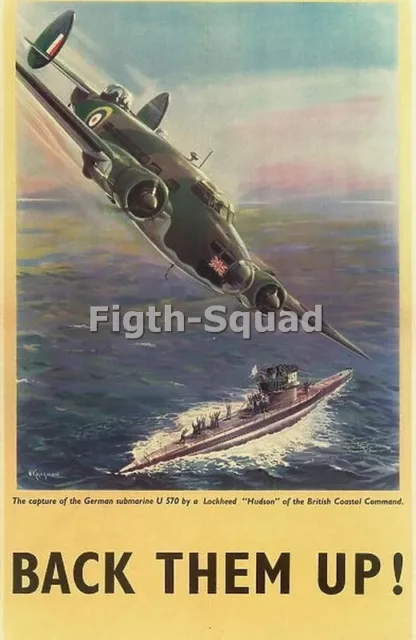 WW2 Picture Photo UK RAF Poster Back Them Up 8045