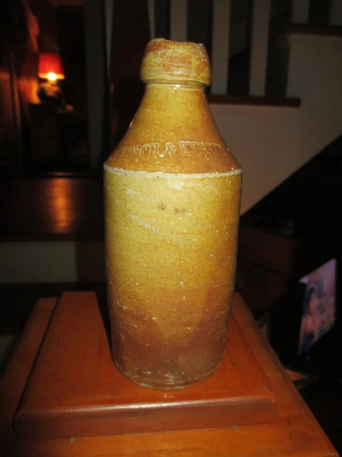Antique Primitive Beer Soda Tavern Stoneware Bottle Pottery Stosch Kissel