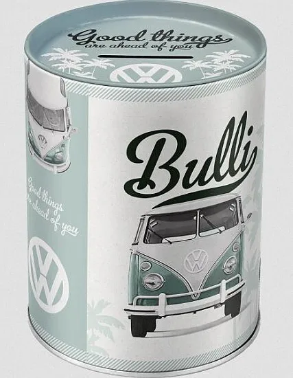 Spardose VW Volkswagen Bulli Good Things,Metall,13 cm ,Money Bank