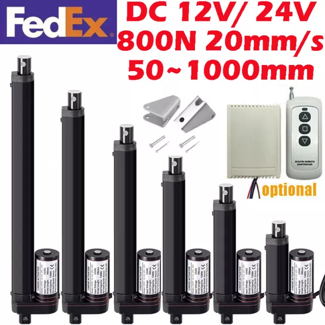 DC 12V 24V 800N Linear Actuator Motor Heavy Duty 700MM 800MM 1000MM Fast 20mm/s