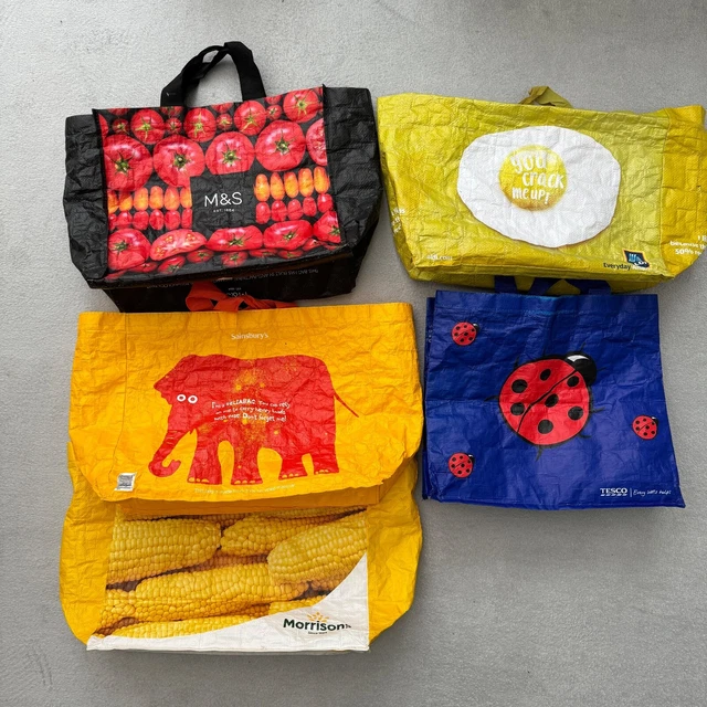 SHOPPING BAGS FOR Life 5x Heavy Duty Supermarket M&S Morrisons Tesco