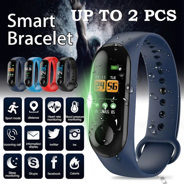 Bluetooth Smartwatch Bracelet Fitbit Style Heart Rate Monitor Pedometer Tracker