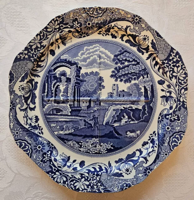 Copeland Spode Blue Italian Divided Serving Sandwich Cake Plate