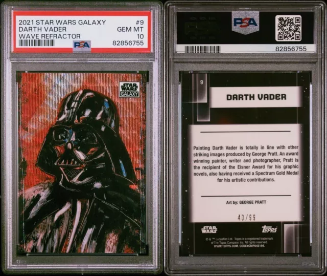 2021 Topps Star Wars Galaxy Chrome Darth Vader Wave Refractor 40/99 PSA 10 POP13