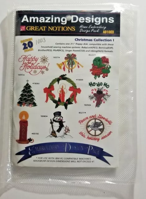 Amazing Designs Christmas Collection I AD1003 Embroidery Design Pack SEALED