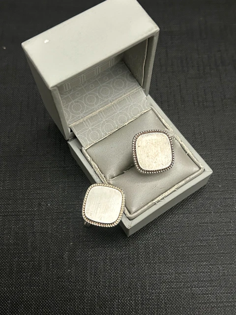 Boutons de manchette vintage en argent sterling gravés JCM Mexico de style victorien - France