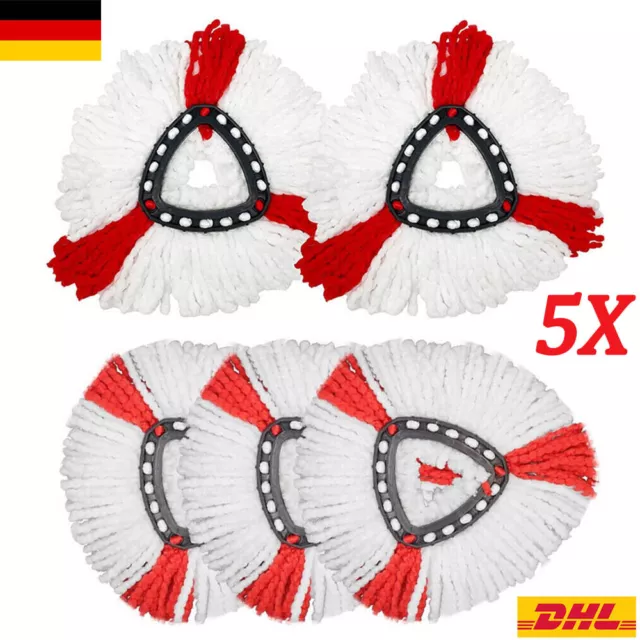 5x Ersatz Wischbezug für Vileda Turbo Wischmop Easy Wring Clean Moppkopf Mop DE