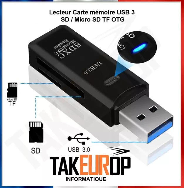 Mini Lecteur Carte micro SD / TF, Adaptateur USB-C 3.1 - Argent