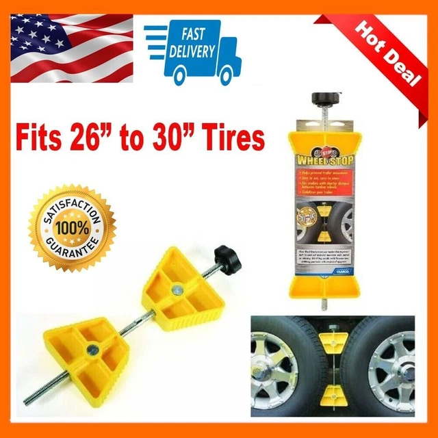 RV CAMPER WHEEL Chock Stabilizer Heavy Duty Trailer Boat Tire Lock Stop